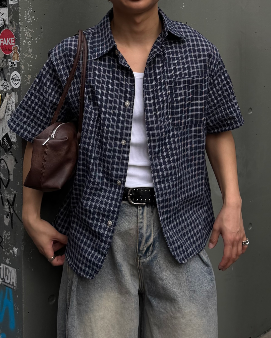 チェックシアサッカーシャツ TO2067