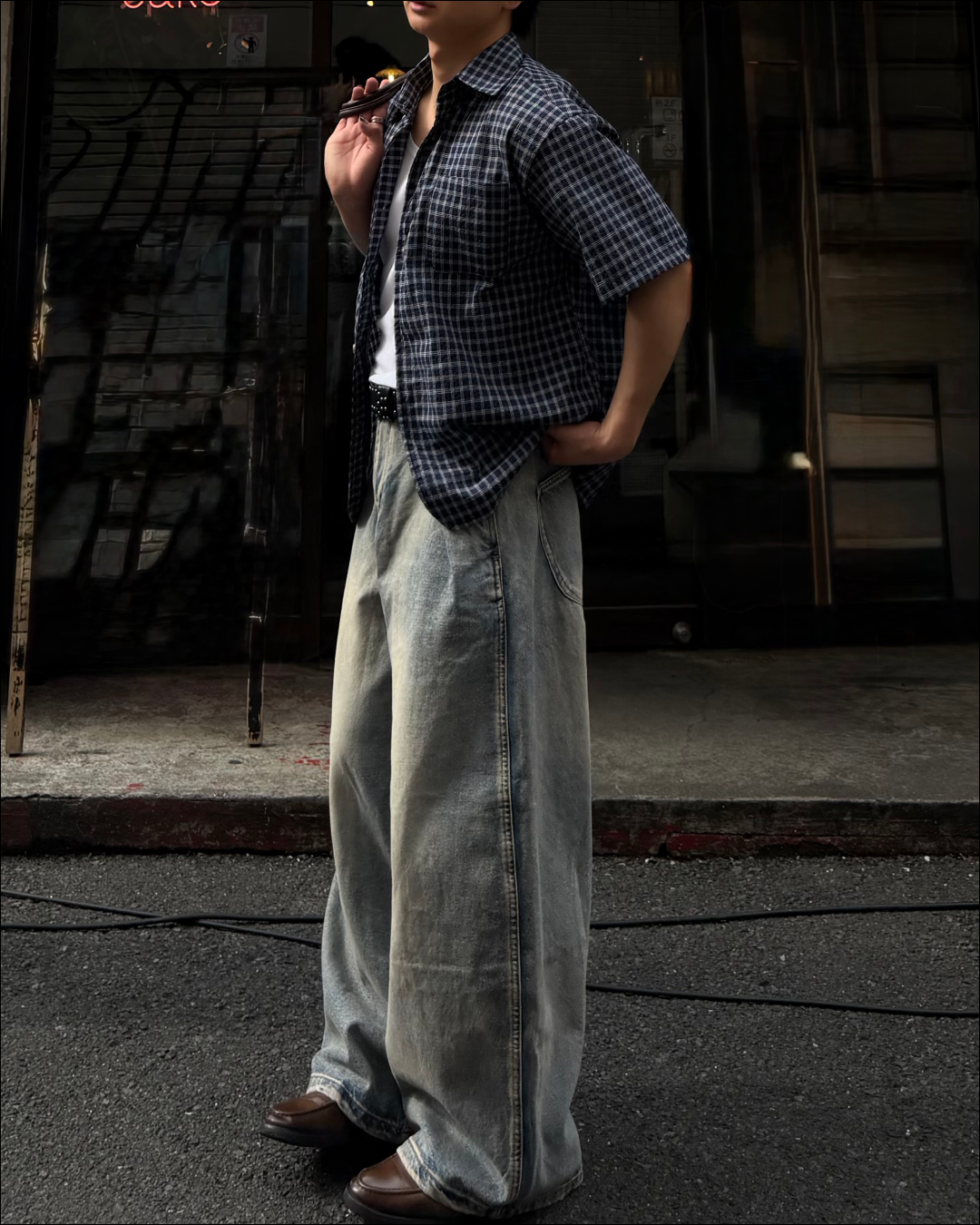 チェックシアサッカーシャツ TO2067