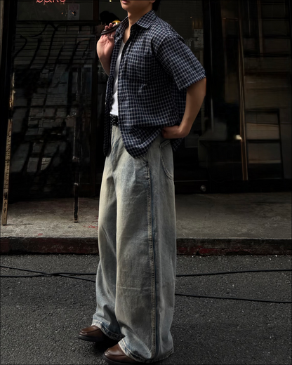 チェックシアサッカーシャツ TO2067