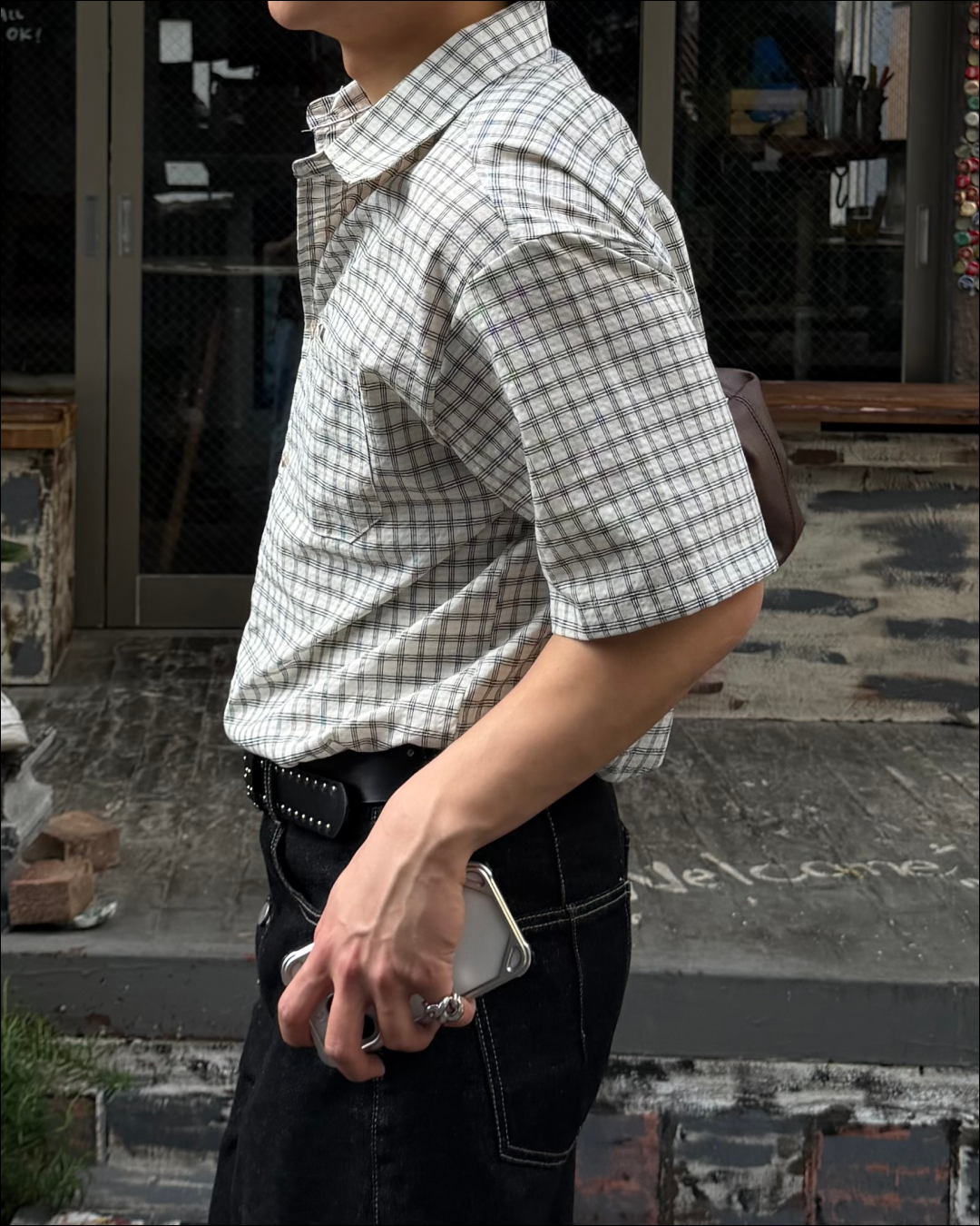 チェックシアサッカーシャツ TO2067