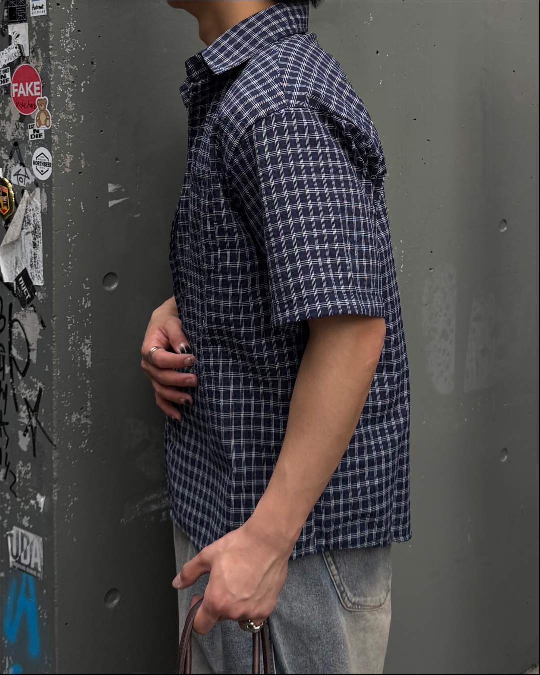 チェックシアサッカーシャツ TO2067