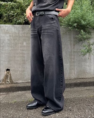 ヴィンテージライクウォッシュブラックデニム TO2097