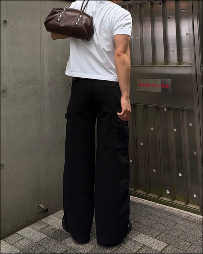 ダブルニーフリンジワイドストレートデニム TO2099