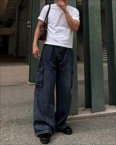 スラブウォッシュカーゴデニムパンツ TO2102