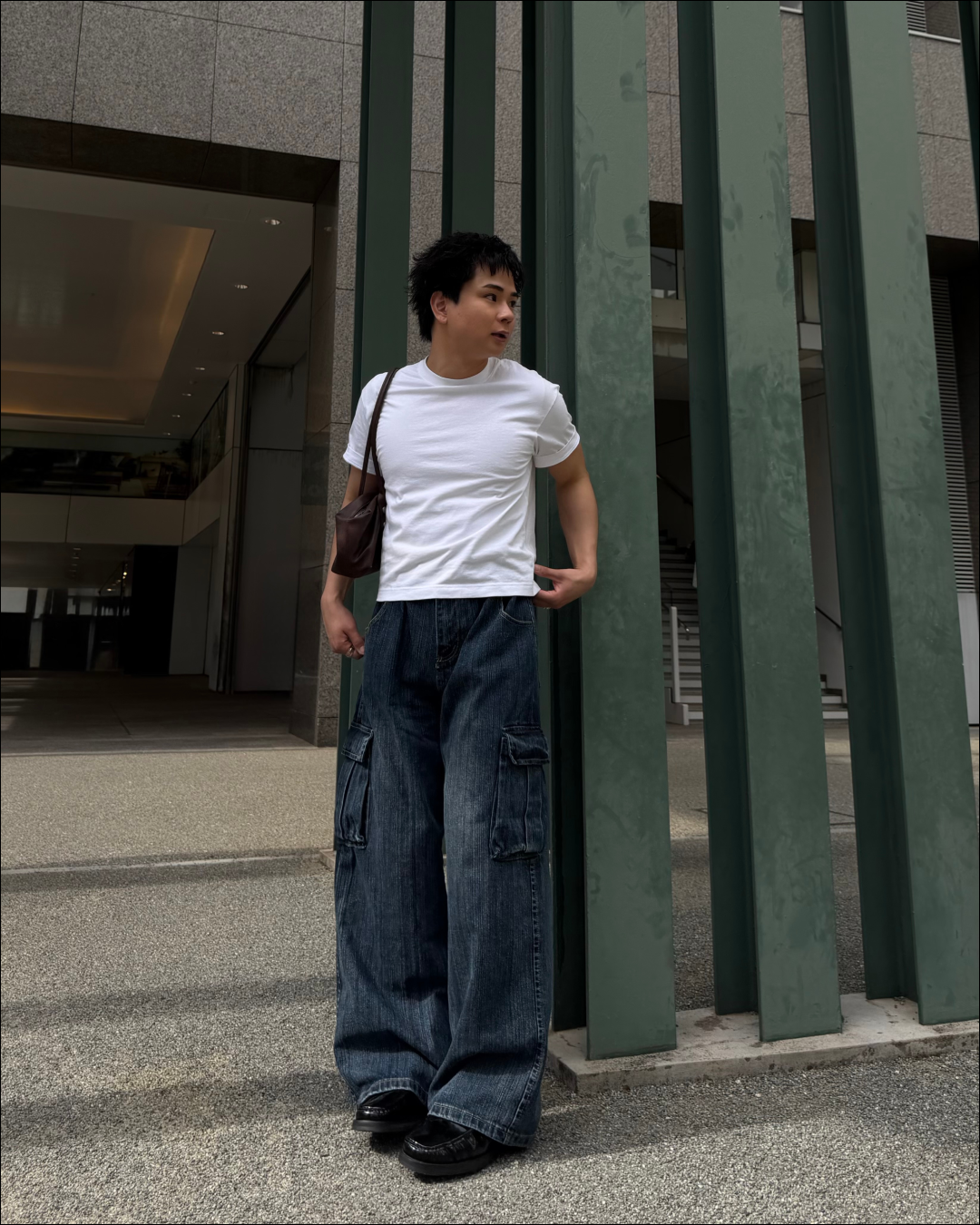 スラブウォッシュカーゴデニムパンツ TO2102