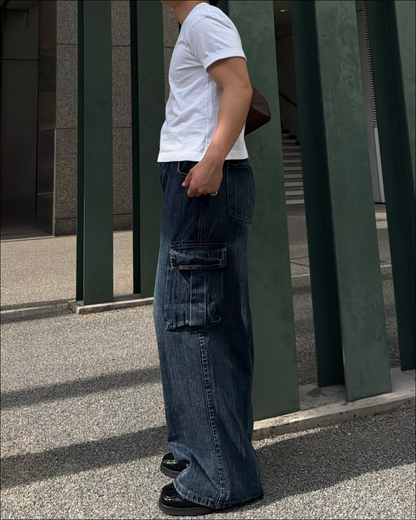 スラブウォッシュカーゴデニムパンツ TO2102