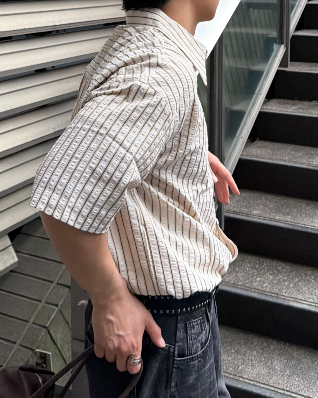 2wayネクタイストライプシャツ TO2166