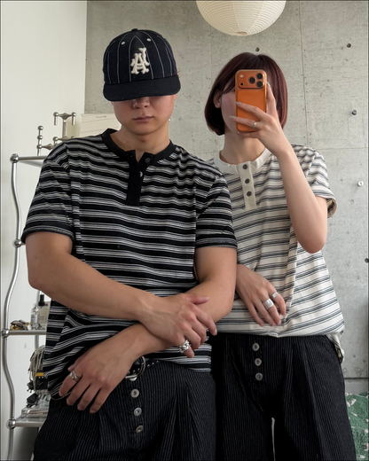 ユニセックスボーダーヘンリーネックT TO2257