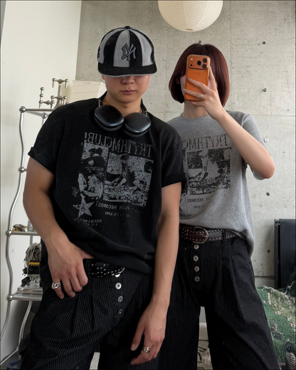 ユニセックスヴィンテージプリントワッフルT TO2265