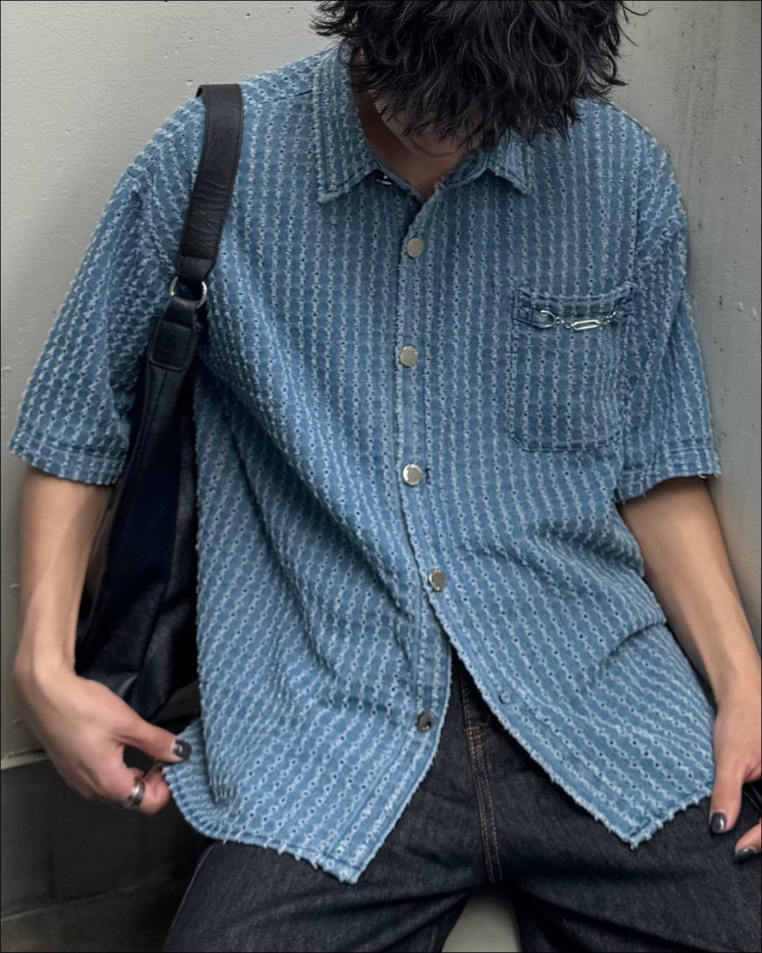 パンチングデニムシャツ TO2283※ｻｲｽﾞﾘﾆｭｰｱﾙ