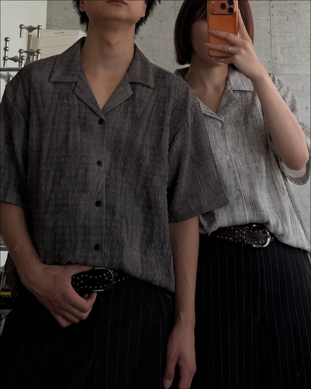 ユニセックスジャガードオープンカラーシャツ TO2319