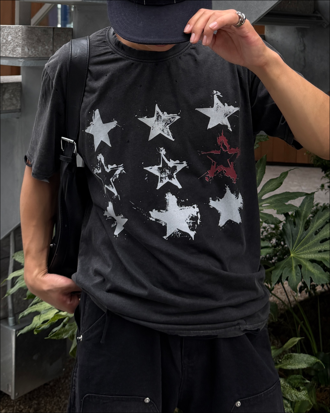 ダメージウォッシュスターTシャツ TO2539