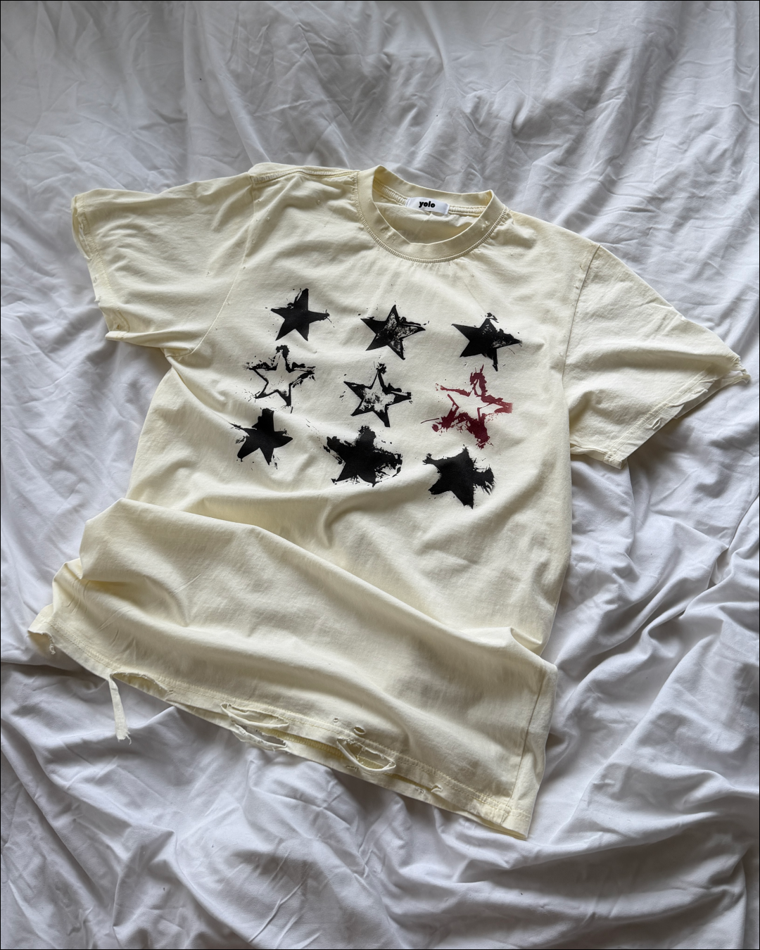 ダメージウォッシュスターTシャツ TO2539