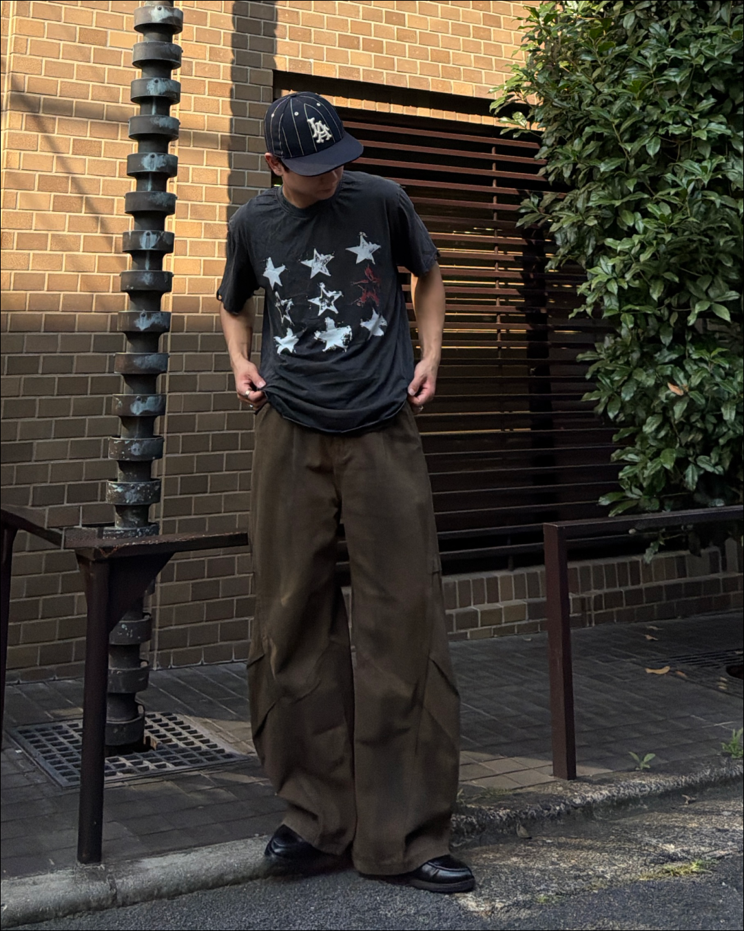 ダメージウォッシュスターTシャツ TO2539