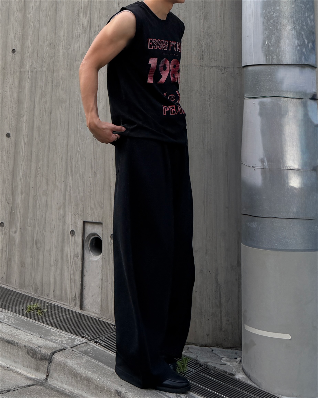フェードプリントノースリーブTシャツ TO2547
