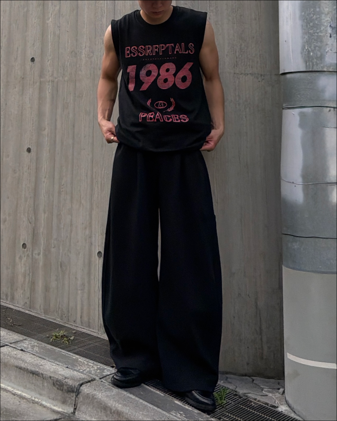フェードプリントノースリーブTシャツ TO2547
