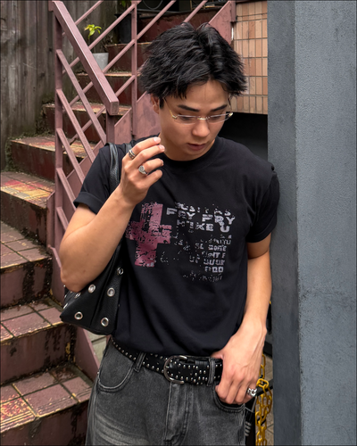 グランジフェードプリントTシャツ TO2623