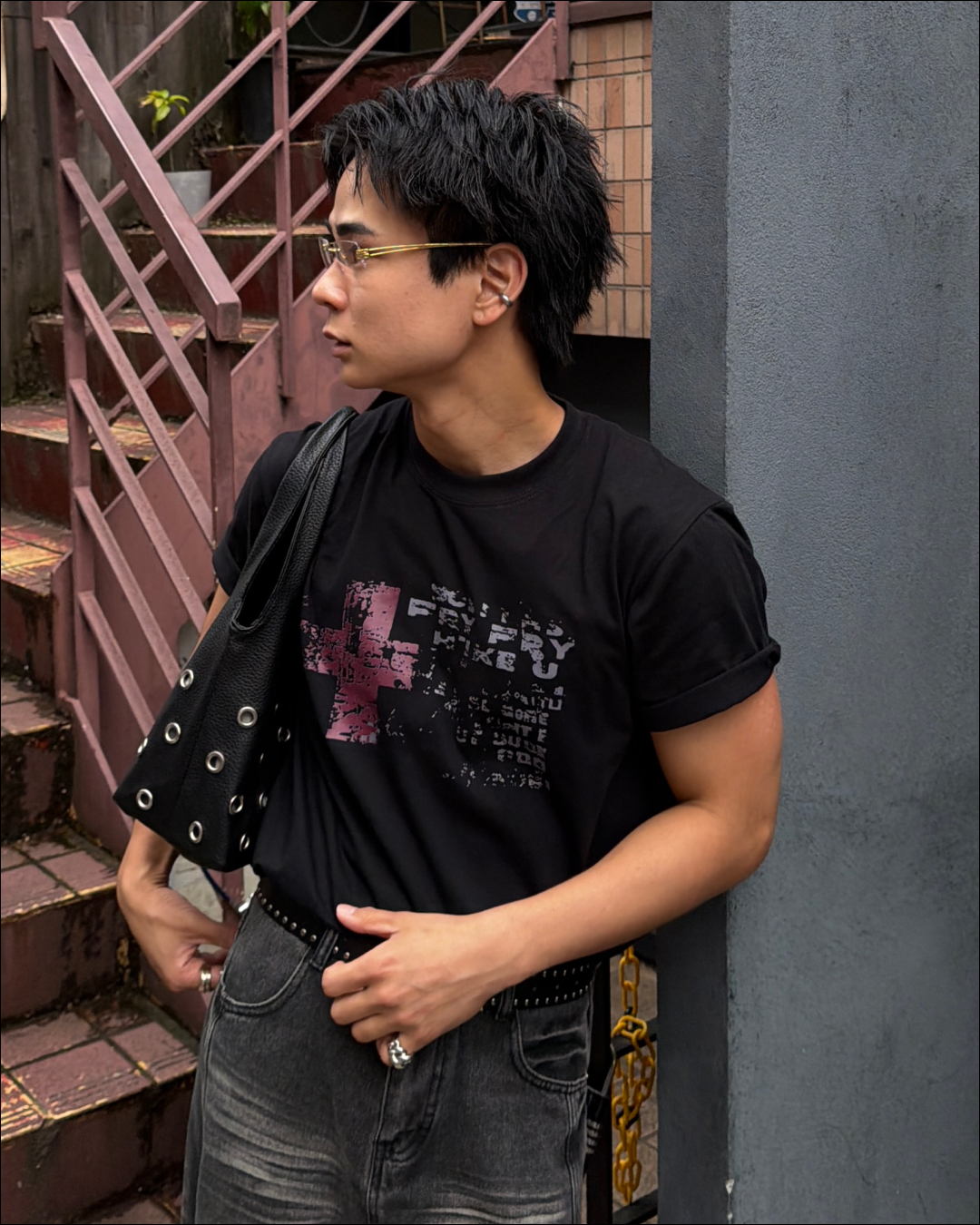 グランジフェードプリントTシャツ TO2623