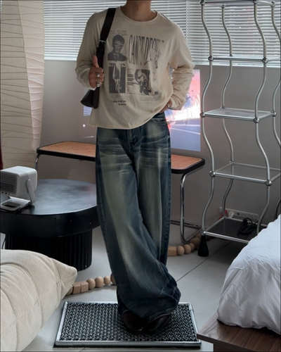 フェードスラブカットオフショートロングTシャツ TO2898