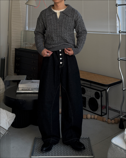 フェイクレイヤードショートニット TO3069