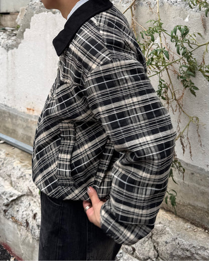 【即納】リバーシブルツイードコーデュロイショートブルゾン TO5004