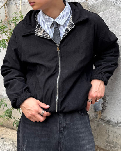 【即納】リバーシブルツイードコーデュロイショートブルゾン TO5004