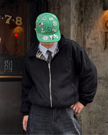 【即納】リバーシブルツイードコーデュロイショートブルゾン TO5004