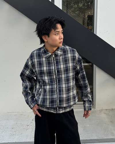 【即納】リバーシブルチェックブルゾン TO5009