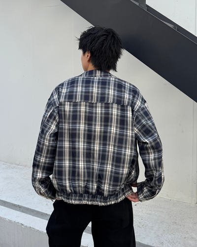【即納】リバーシブルチェックブルゾン TO5009