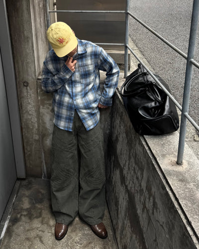 【即納】ステッチデザイン切替ウォッシュデニム TO5017