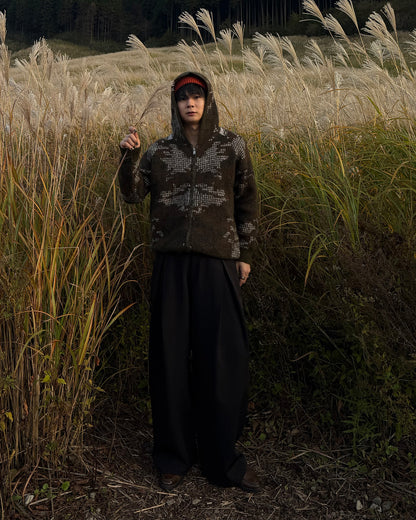 【即納】カモフラジャガードジップフードニット TO5032