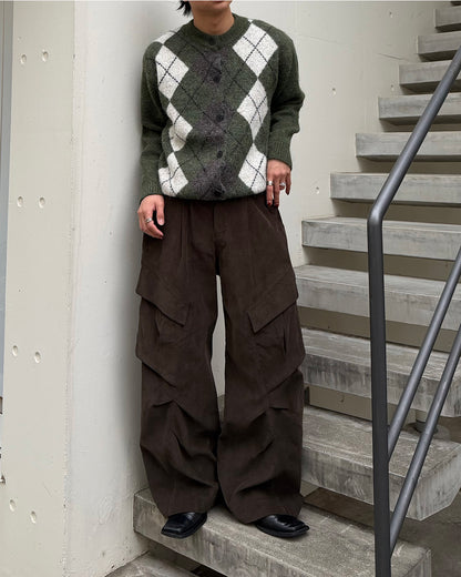 【即納】シャギーメランジアーガイルカーディガン TO5036