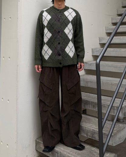 【即納】シャギーメランジアーガイルカーディガン TO5036