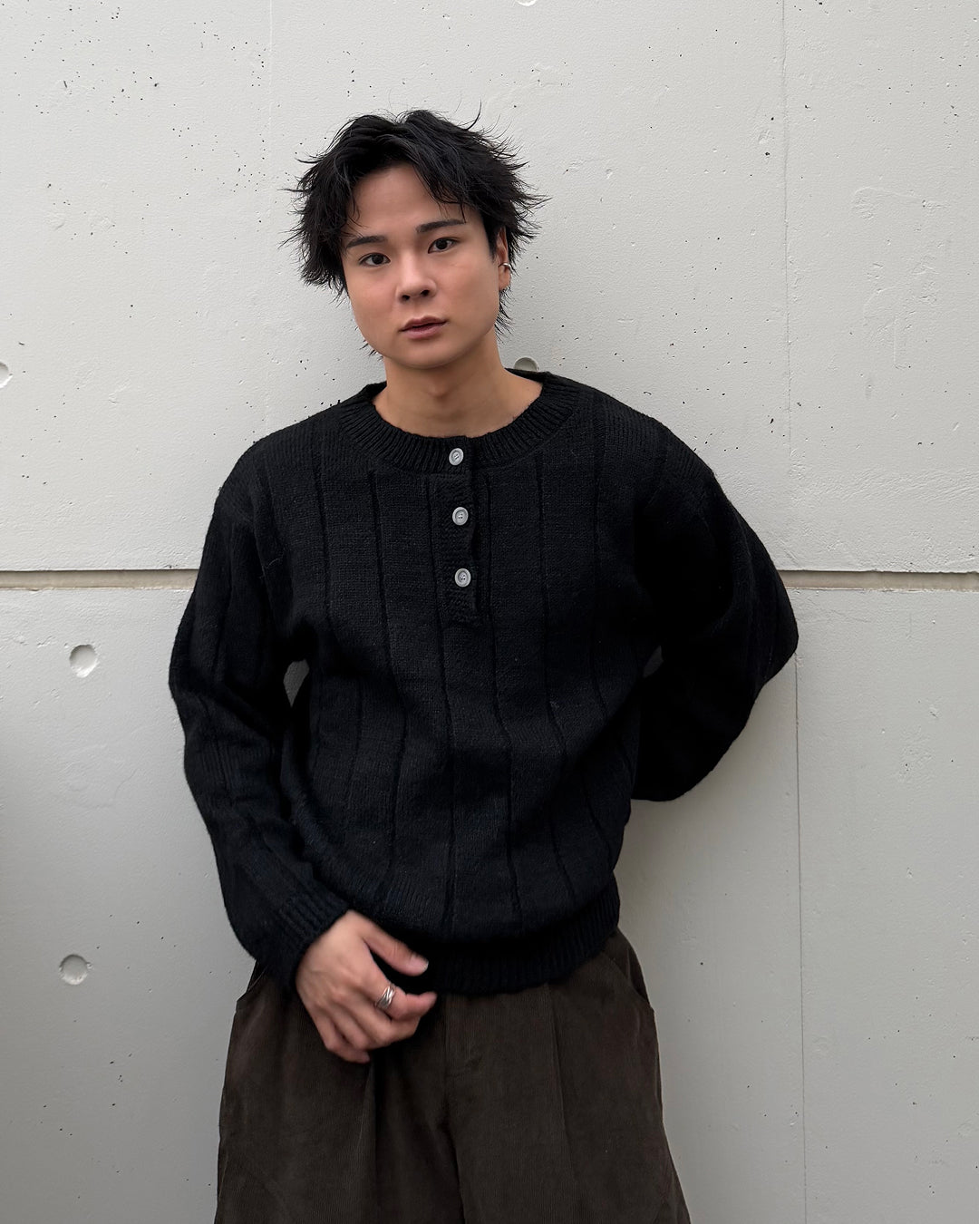 【即納】ショートボタンニット TO5046