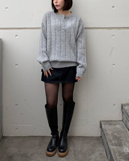 【即納】ショートボタンニット TO5046