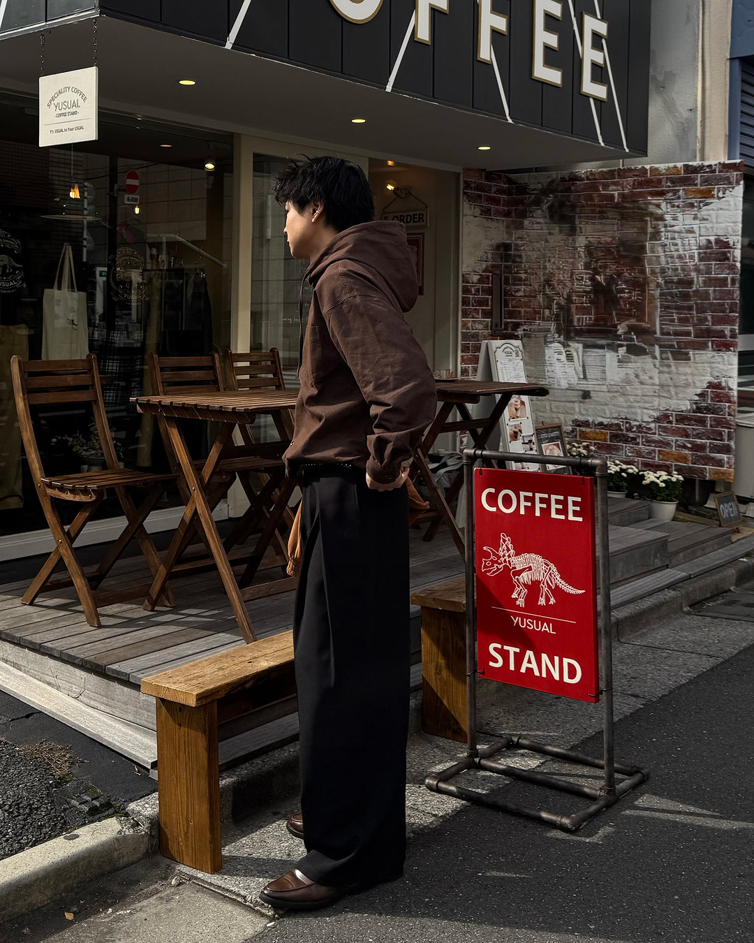 【即納】Wコードフードシャツ TO5049