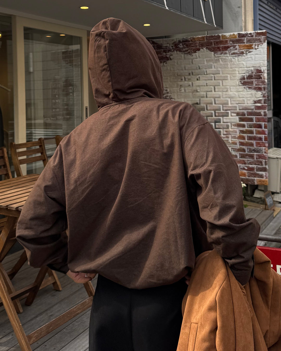 【即納】Wコードフードシャツ TO5049