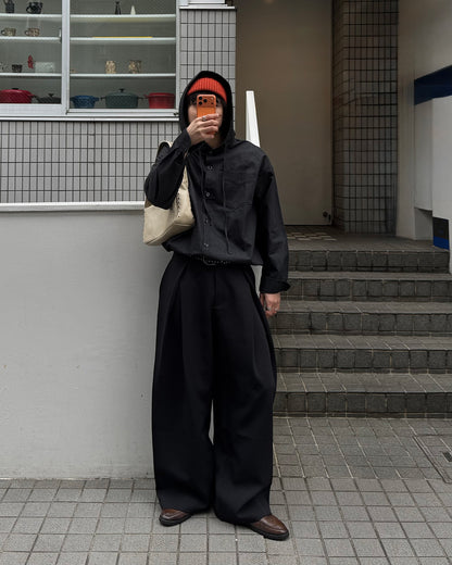 【即納】Wコードフードシャツ TO5049