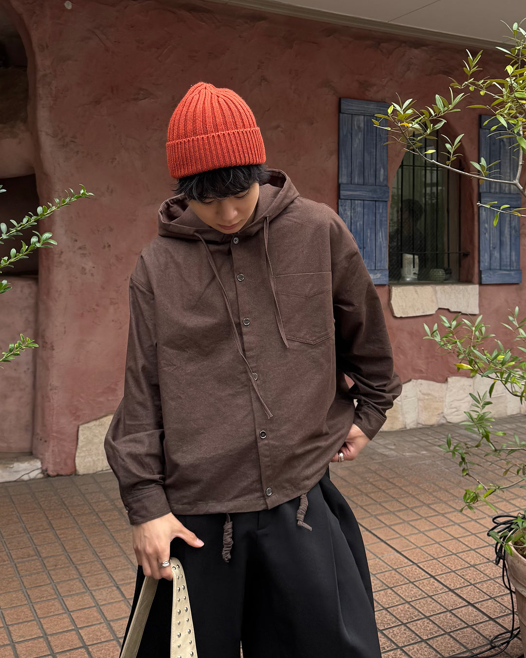 【即納】Wコードフードシャツ TO5049