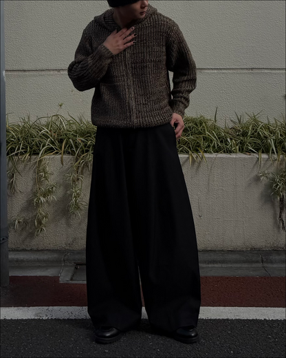 【即納】ミックスカラーダブルジップニットパーカー TO5053