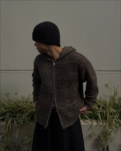 【即納】ミックスカラーダブルジップニットパーカー TO5053