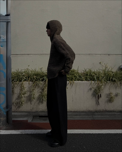 【即納】ミックスカラーダブルジップニットパーカー TO5053