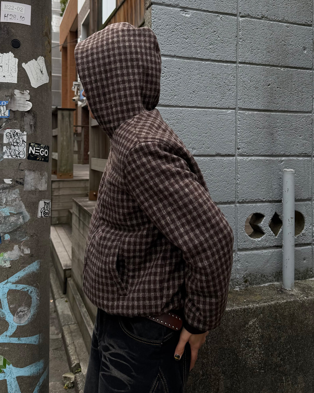 【即納】チェックパテッドウィンタージャケット
 TO5056