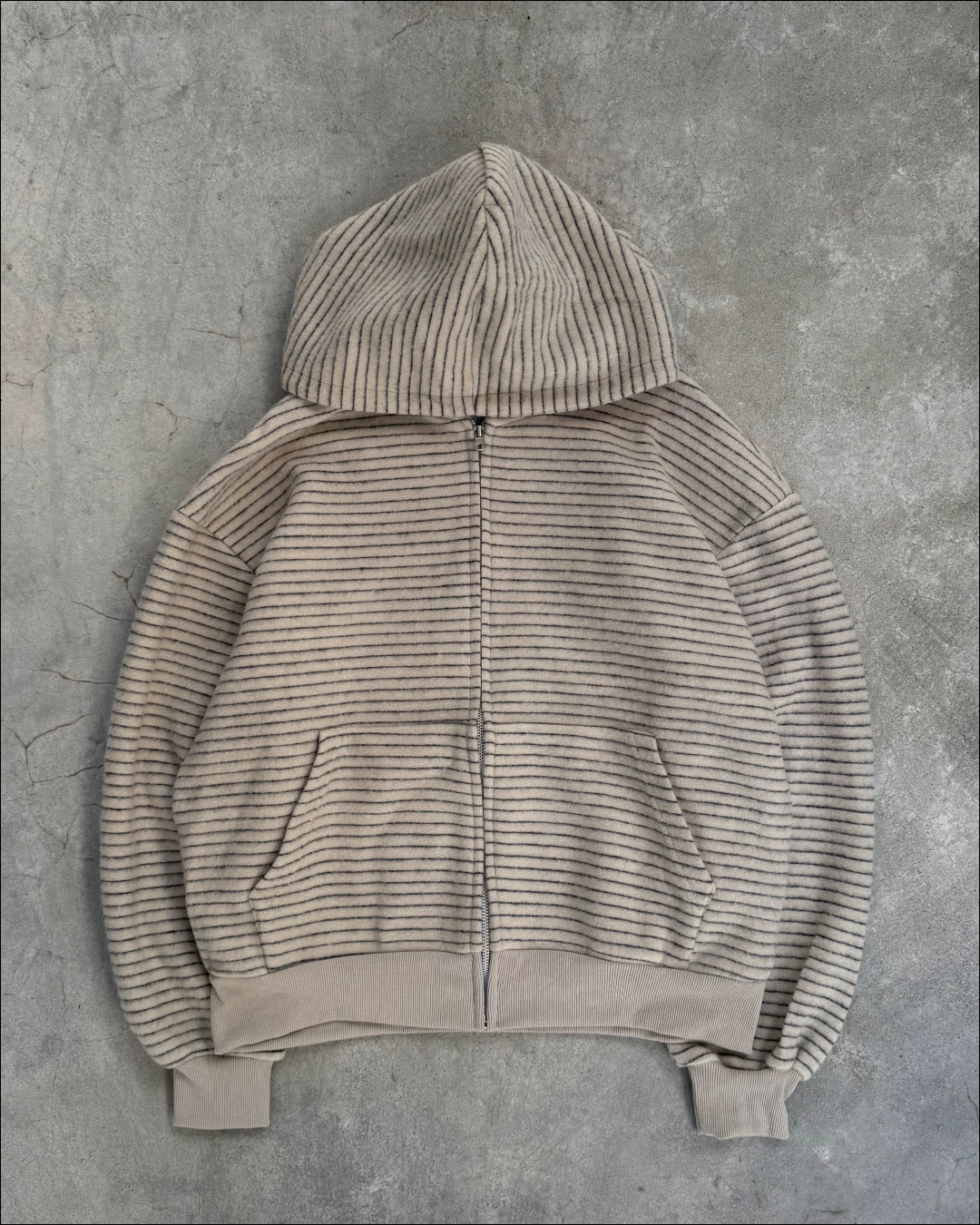 【即納】シャギーボーダーショートジップフーディー TO5058