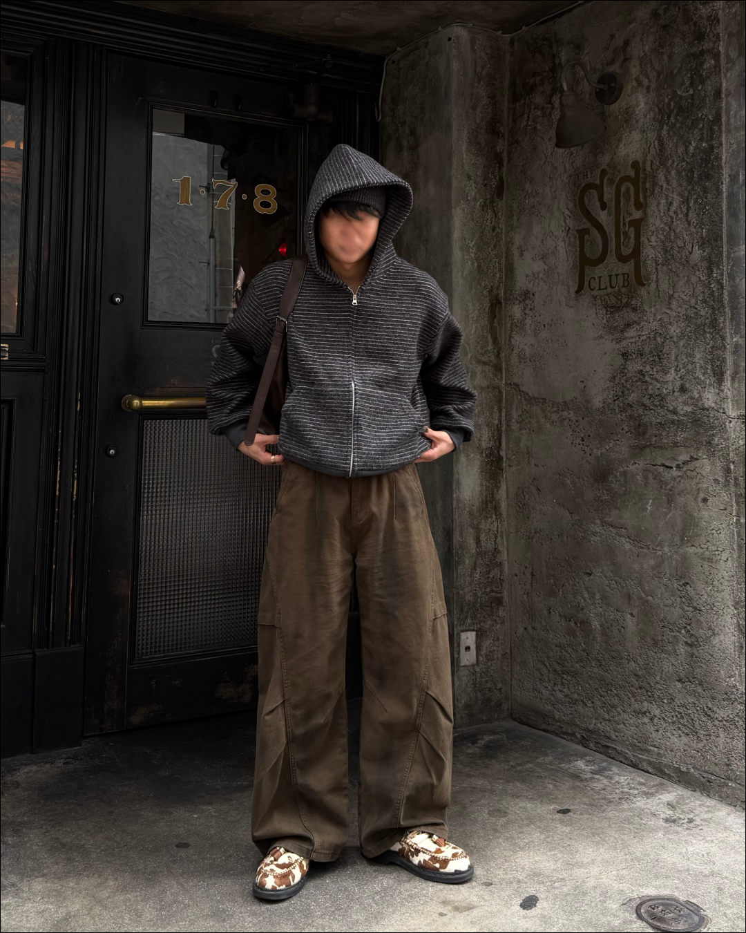 【即納】シャギーボーダーショートジップフーディー TO5058