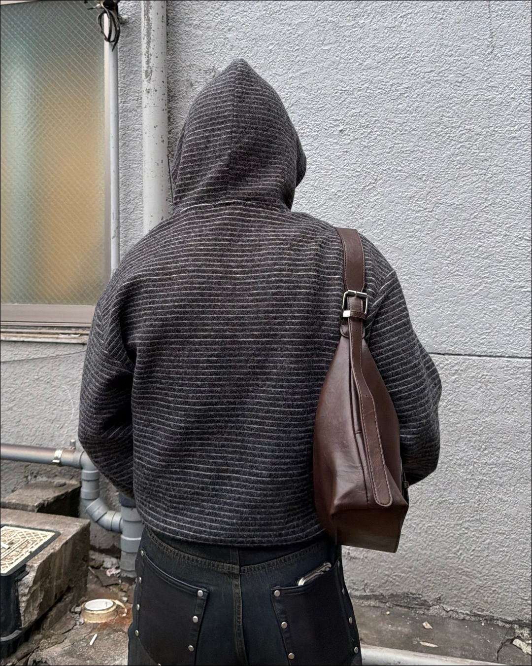 【即納】シャギーボーダーショートジップフーディー TO5058