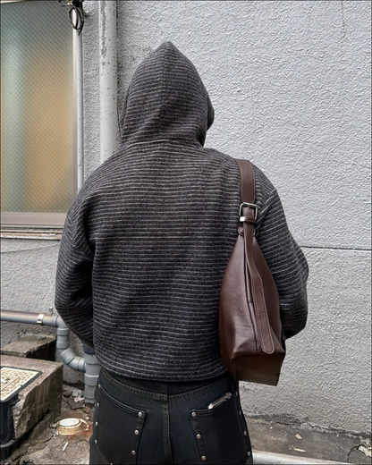 【即納】シャギーボーダーショートジップフーディー TO5058