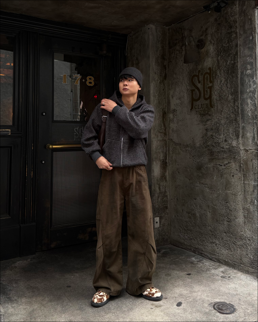 【即納】シャギーボーダーショートジップフーディー TO5058