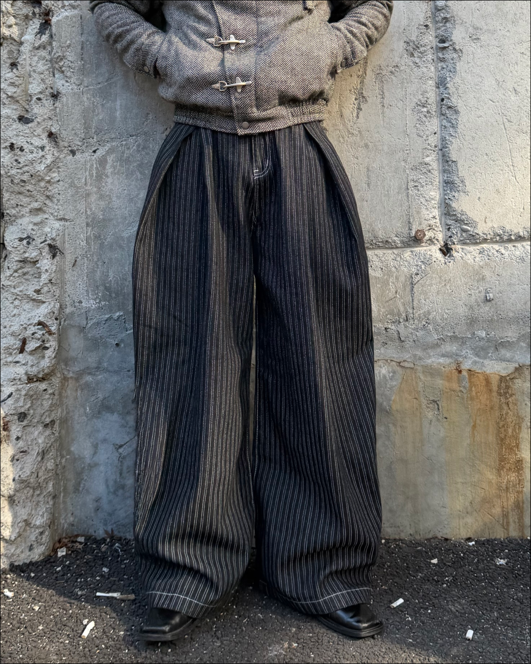 【即納】クロスタックストライプカーブデニム TO5061