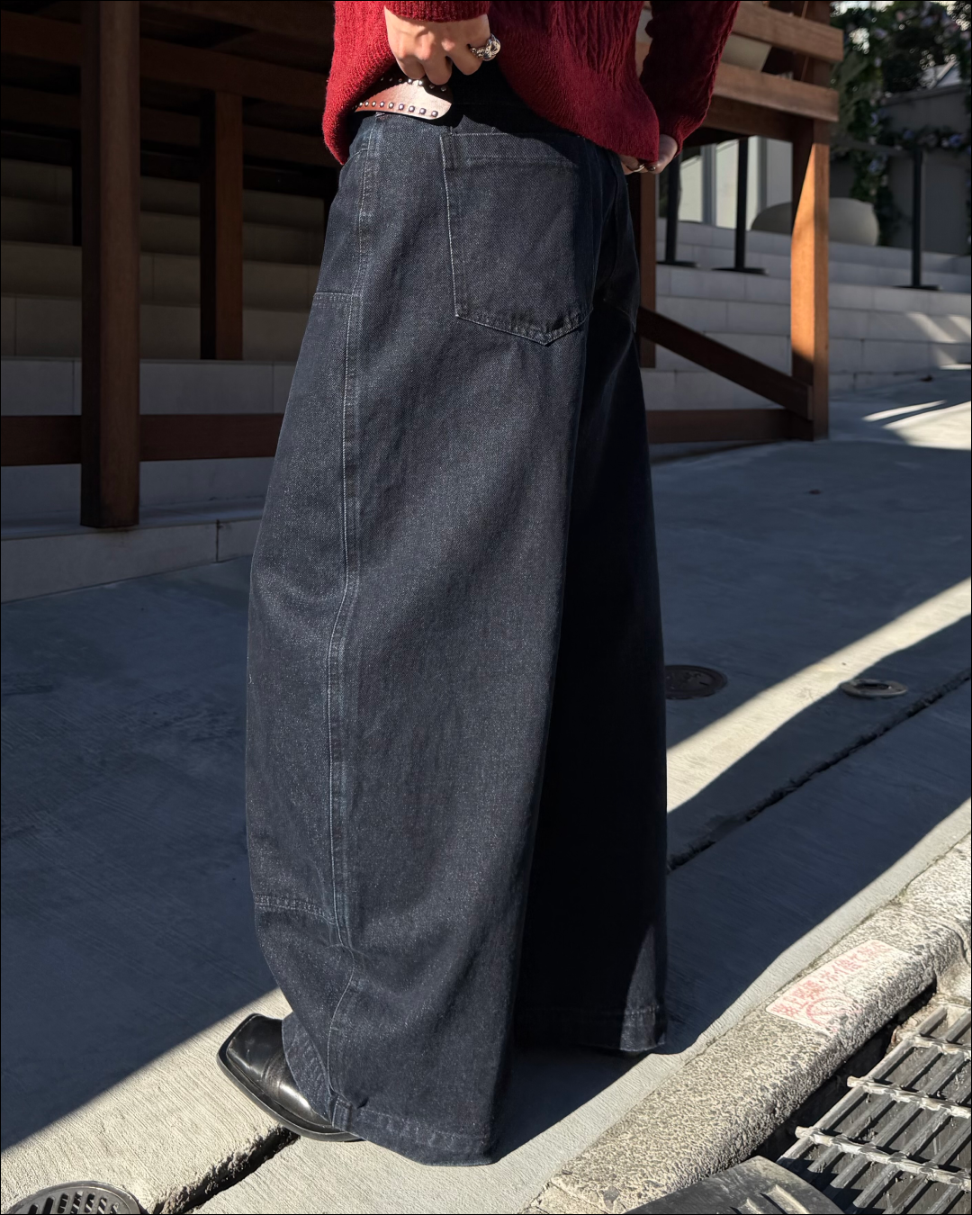 即納】ダブルニーポケットディープインディゴカーブデニム TO5064